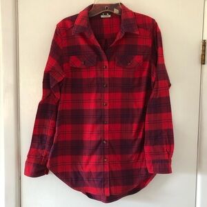 L.L. Bean women’s flannel in red/purple plaid